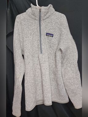 Patagonia Light Gray Heather Quarter-Zip Fleece Pullover